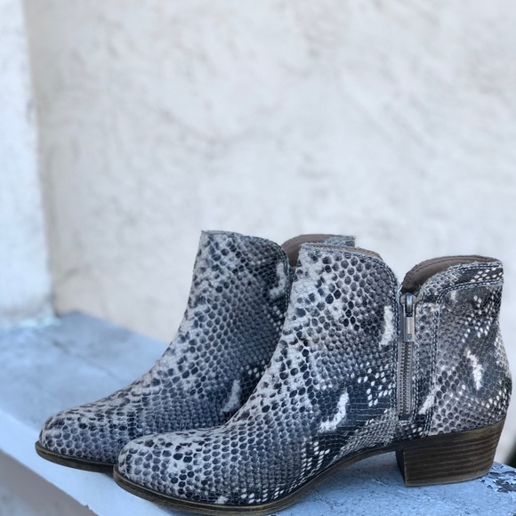 Lucky Brand Shoes - ☘️BRAND WORN ONCE FAUX SNAKE SKIN BOOTIES